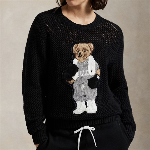 Polo Ralph Lauren Polo Bear Cotton Crewneck Jumper, Polo Black